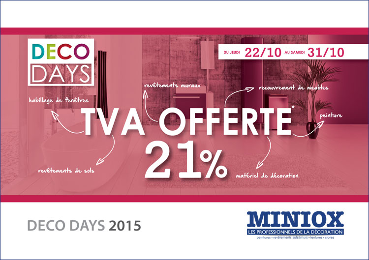 Couverture du catalogue réalisé pour DECO DAYS 2015 de Miniox