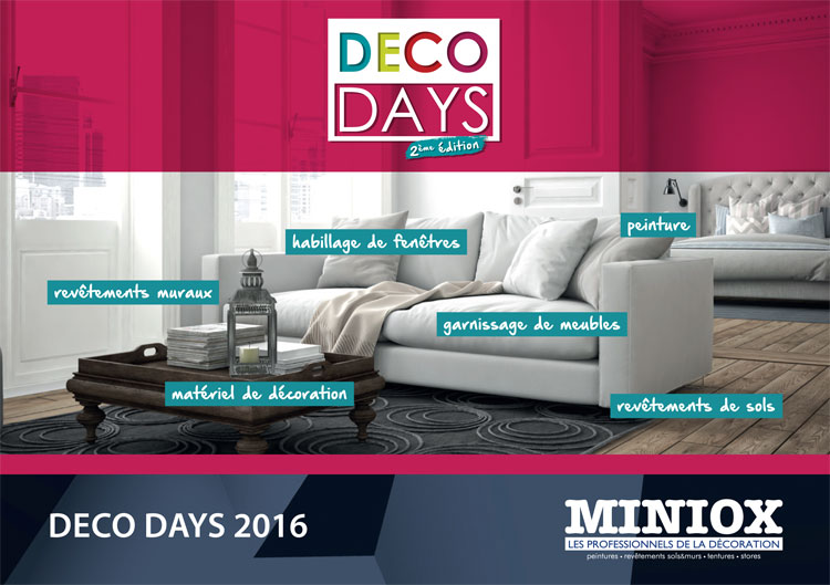 Couverture du catalogue réalisé pour DECO DAYS 2016 de Miniox