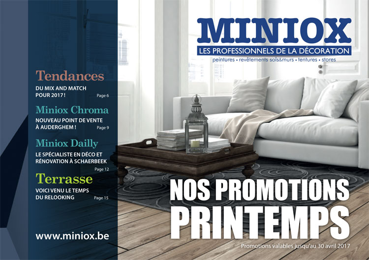 Couverture du catalogue réalisé pour les promotions printemps de Miniox